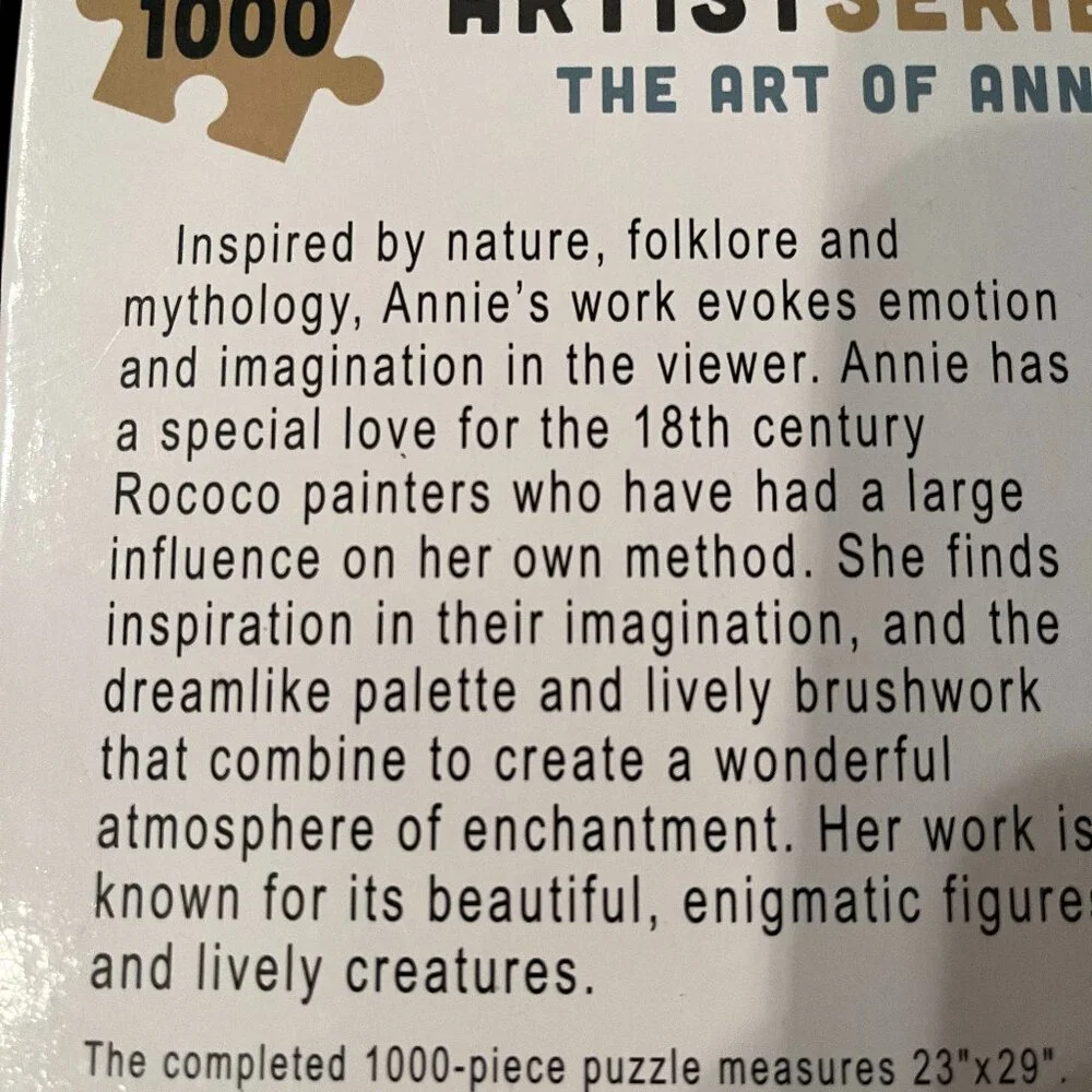 Cat Puzzle!  The Art of Annie‎ Stegg Gerard  (1000 pieces / new) (k/x)